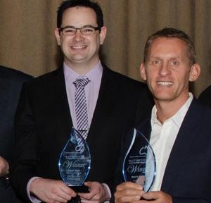 Allan Dall, general manager NSW at Barden Produce (left) and Michael Carp, managing director of Kez&rsquo;s Kitchen were among the HACCP food safety award winners.
